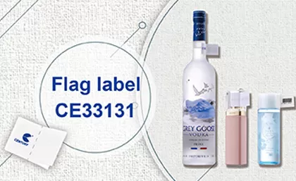 Nueva Etiqueta de bandera diseñada para mercancías minoristas con líquido en el interior
